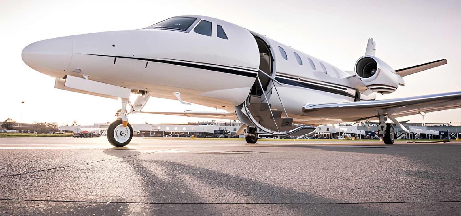 Private jet on the tarmac