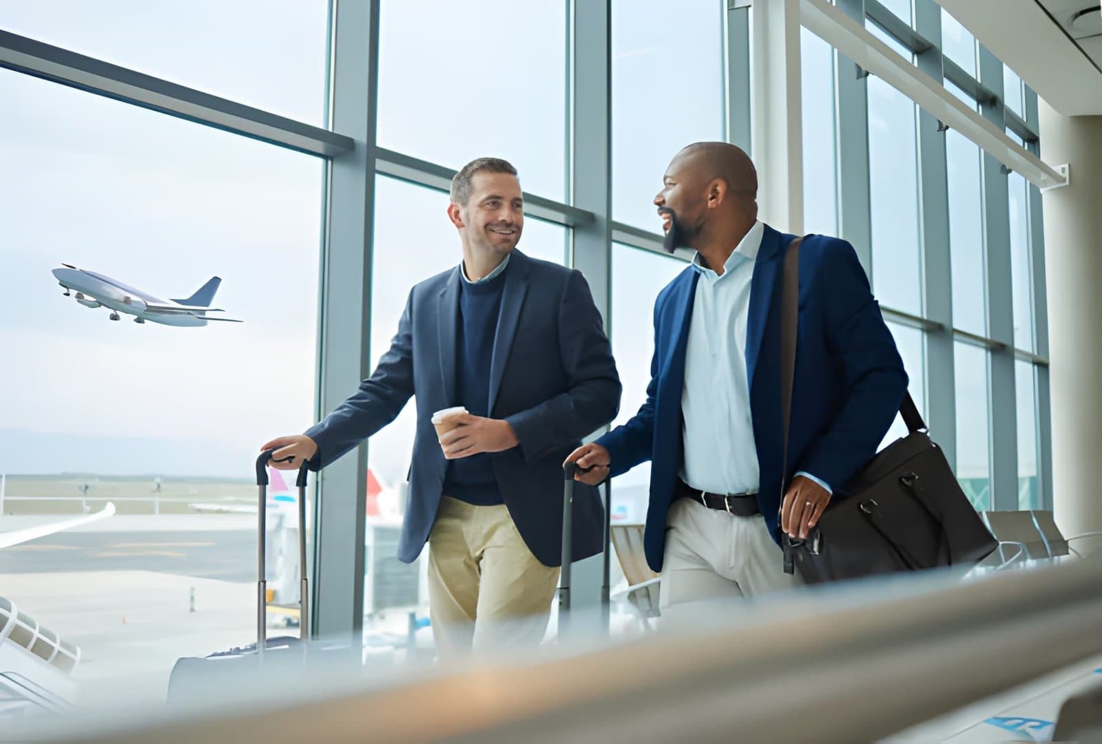 Corporate travellers at the airport